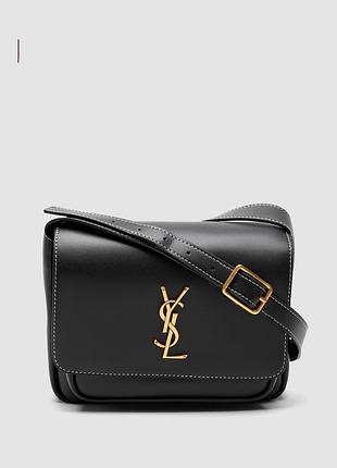 Сумка niki saint besace in leather laurent black/gold