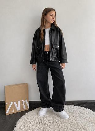 Куртка курточка шкірянка косуха кожанка чорна zara