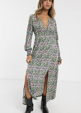 Яркое длинное платье от asos