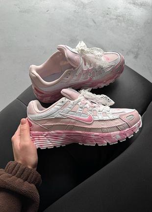 Nike p-6000 white/pink custom