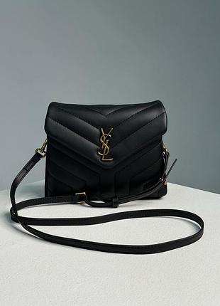 Сумка saint toy loulou in quilted leather laurent black/gold