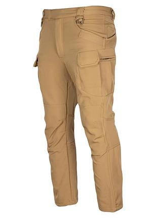 Тактические брюки softshell на флисе coyote