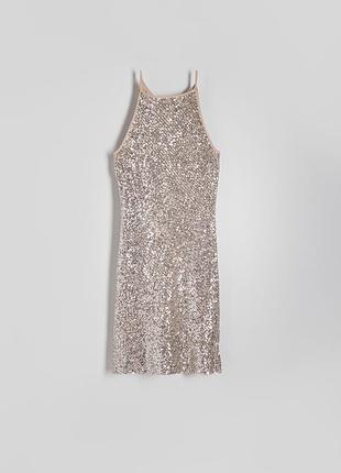 Платье сарафан женское паетки стразы блестящее zara mango bershka pull&bear stradivarius reserved one by one gepur h&m vovk mohito massimo dutti
