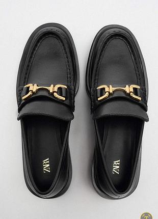 Кожаные туфли/лоферы zara - 39 р-р - на 38, 39