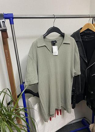 Бавовняна футболка h&m сорочка - поло стандартного крою з піми