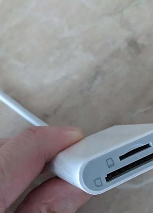 Компакний картрідер ligting считувачь microsd та sd карток для iphone