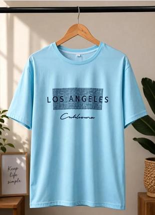 Футболка мужская голубая los angeles