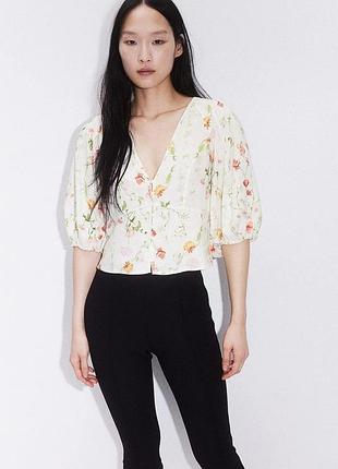 Блузка h&m linen blend лляна суміш