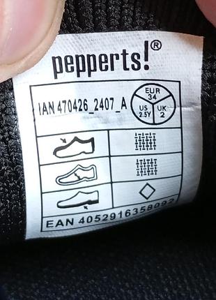 Кроссовки pepperts basic kidder-sneaker eva оригинал новые р. 31,32,34,35,36,37 черные без шнуровок 9