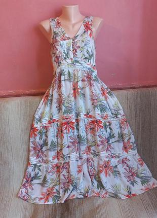 Длинный летний сарафан макси mantaray (debenhams) в цветочный принт, р. 12 (м/l)