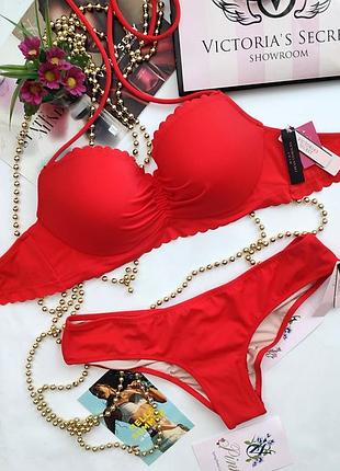 Купальник victoria's secret s m l 34c 75c 80b 36b червоний бразильянки