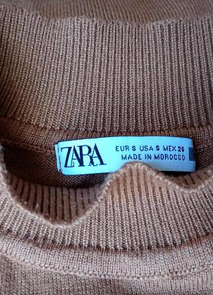 Базовий гольф светр zara в рубчик, колір кемел / капучино, розмір s