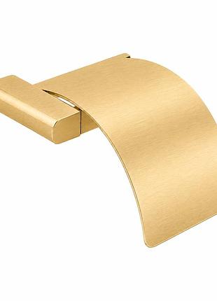 Держатель для туалетной бумаги с крышкой vbi terra brushed gold матовое золото