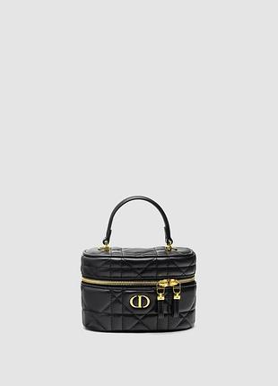 Сумка диор caro mini vanity case black/gold