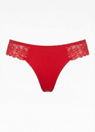 Красные кружевные стринги matalan / трусики стринги с кружевом размер 12 (l)