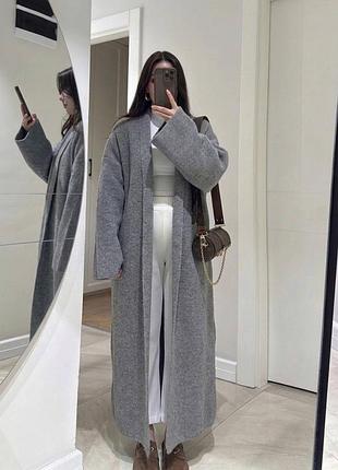 Довгий вовняний кардиган