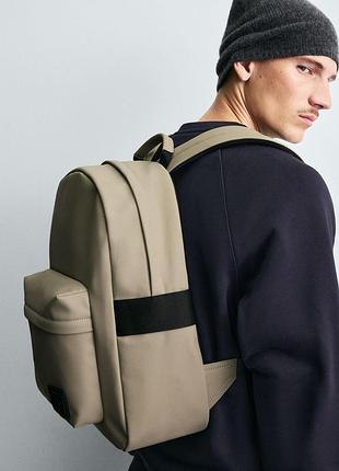 Рюкзак zara прогумований чорний міський