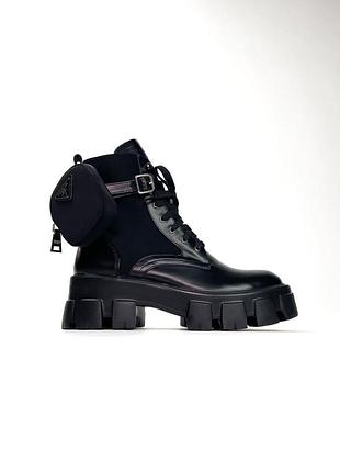 Ботинки  prada leather boots nylon pouch
