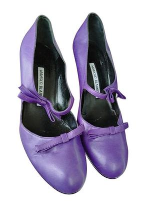 Кожаные винтажные туфли manolo blahnik (маноло бланик) mary jane,