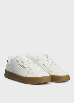 Чоловічі білі шкіряні снікерси th court mix lth tommy hilfiger