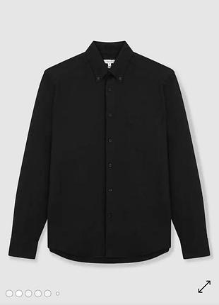 Черная рубашка slim fit s reiss