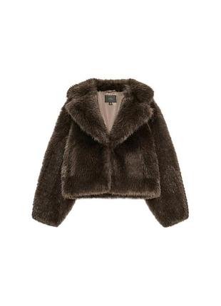 Коричнева шубка zara
