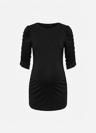 Черная блуза / кофта h&m mama для беременных с присборенными рукавами размер l