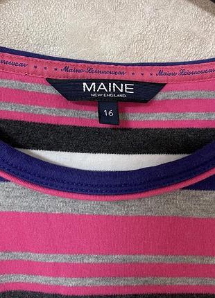 Яскравій бавовняний лонгслів у смужку maine new england від debenhams (розмір uk 16 / xl)
