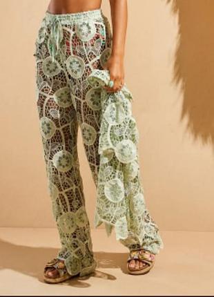 Кружевные брюки river island green del maar