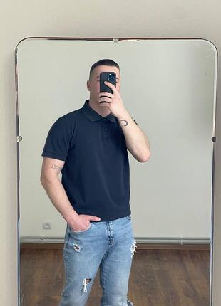Графітове базове поло hugo boss, однотонне, оригінал, хюго босс, темно сіре, з логотипом