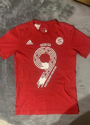 Дитяча червона футболка adidas fc bayern münchen "deutscher meister 2020/21"