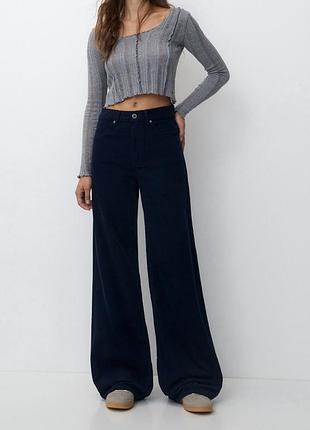 Широкі вельветові джинси/брюки pull&bear
