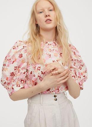Яркая блузка h&amp;m с рукавами-фонариками. размер - m. новая.