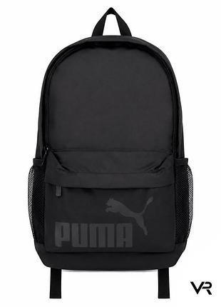 Чоловічий міський рюкзак puma чорний з принтом, спортивний рюкзак для школи, навчання та повсякденного використання