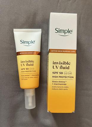 Simple уф-флюїд з високим захистом spf невидимий