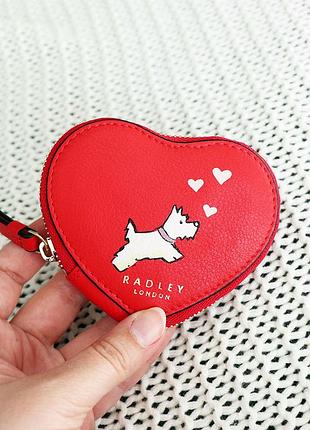 Новая красная кожаная монетница radley