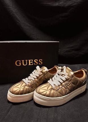 Жіночі кросівки guess, р. 39 — бронзові, стьобані