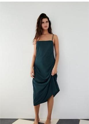Елегантна сукня-комбінація zara з відкритою спиною ✨