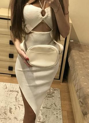 Бежева сумка через плече