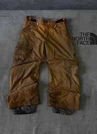 Нейлоновые штаны the north face лыжные зимние чёрного оражевого цвета l