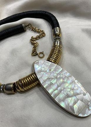 🐚 🦪 🧜‍♀️ 🦪 🐚  эксклюзивное винтажное колье колье-чокер с перламутровой мозаикой 80х 🌊✨