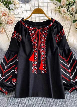 Чорна вишиванка вишита сорочка