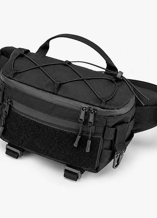 Тактическая сумка-бананка через черное плечо с cordura 1000d, поясная мужская сумка с velcro и карабином