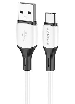 Дата кабель borofone bx79 silicone usb to type-c 30w (1m) белый