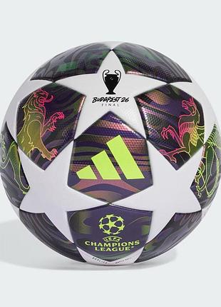 Футбольный мяч adidas ucl finale 26 budapest competition fifa quality pro, размер 5, фиолетовый jx9096 (оriгинал)