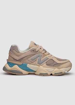 Женские бежевые кроссовки new balance 9060 ivory cream pink sand х нью беланс 40