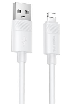 Дата кабель borofone bx123 leya usb to lightning 12w (1m) white