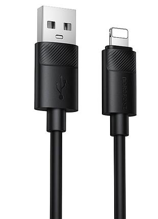 Дата кабель borofone bx123 leya usb to lightning 12w (1m) black