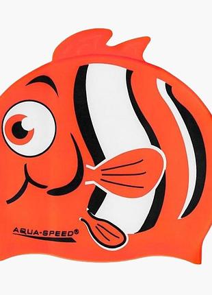 Шапка для плавания aqua speed zoo nemo 5758 оранжевая детская osfm (орригинал) 115-75-nemo