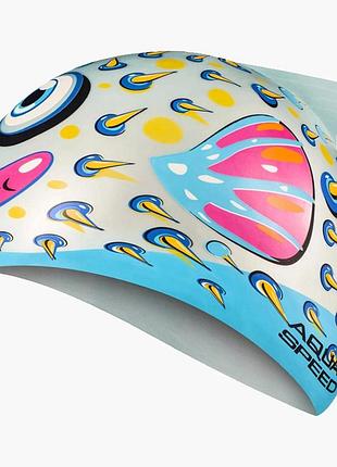 Шапочка для плавания aqua speed zoo fish 8691 дит. osfm (оригінал) 115-02-fish